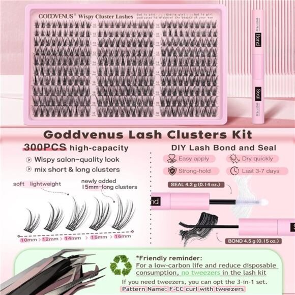 Lash Clusters Kit Wispy Eyelash Clusters Lashes Natural DIY Lash Extension Kit - Picture 6 of 6